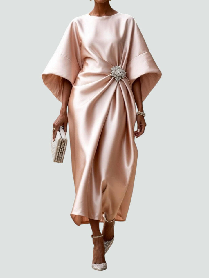 Dam Klänning | Lång Satin | Elegant | Sommar