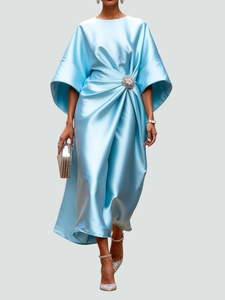 Dam Klänning | Lång Satin | Elegant | Sommar