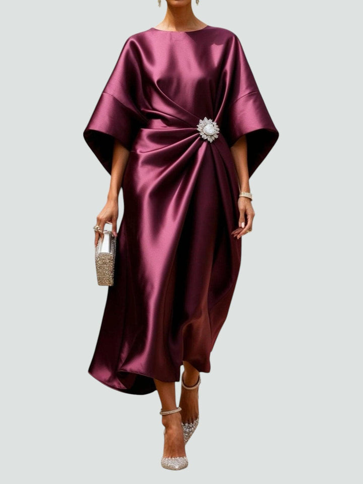 Dam Klänning | Lång Satin | Elegant | Sommar