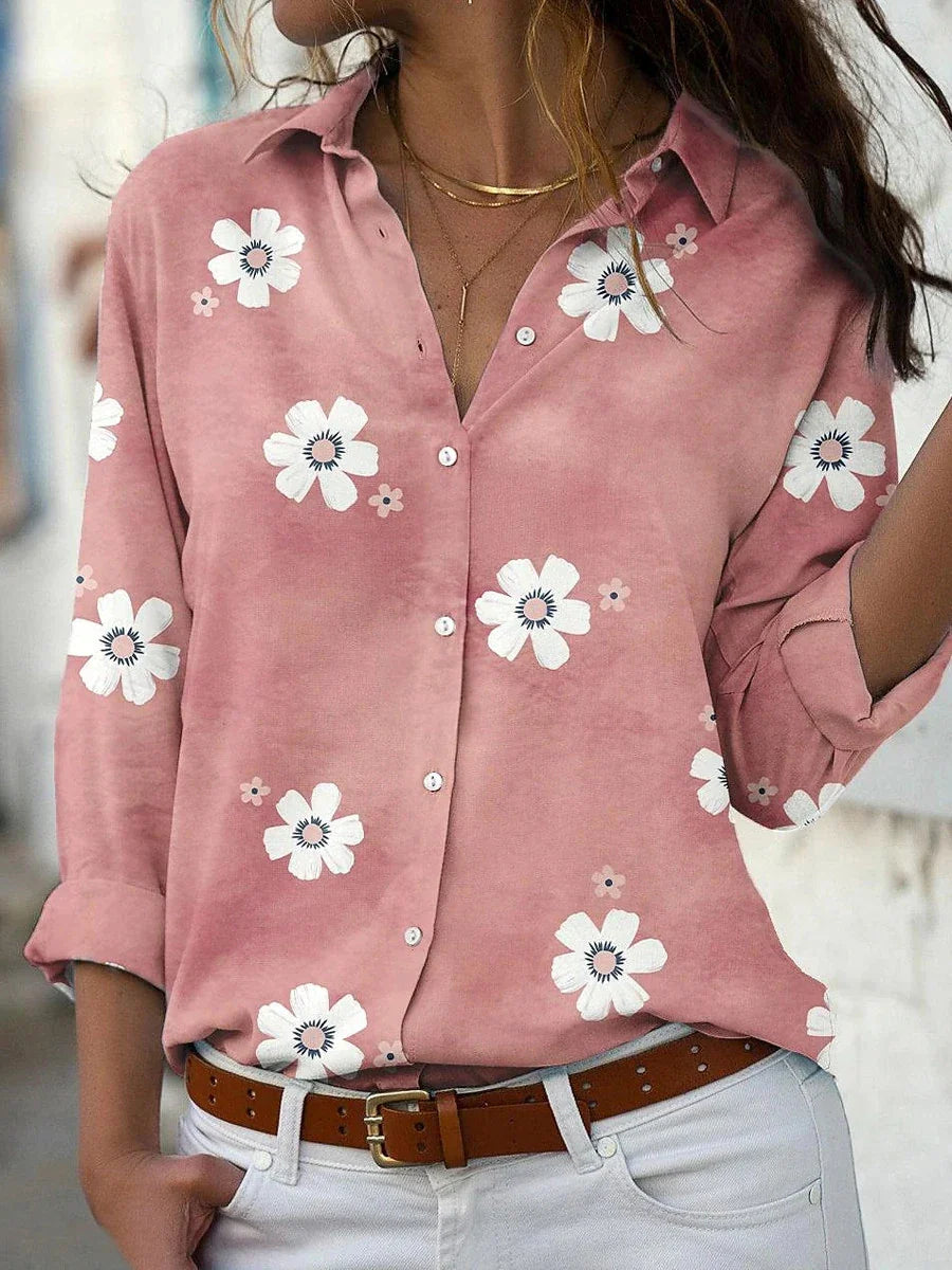 Dam Blus | Knappar | Blommönster | Sommar