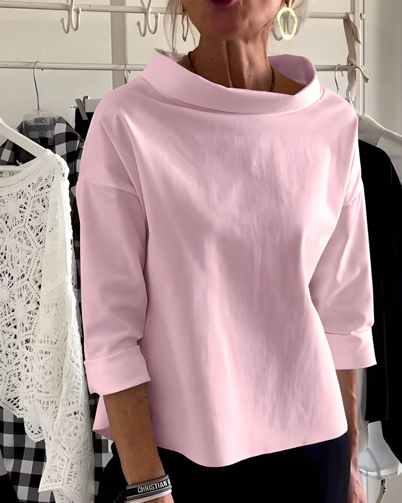 Topp Dam | Elegant & Mångsidig | Hög Hals & Andningsbart Tyg | Bomstickad struktursblandning