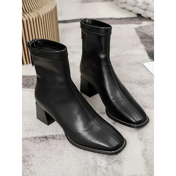 Skor Dam | Klassiska Boots | Dragkedja & Elegant Stil