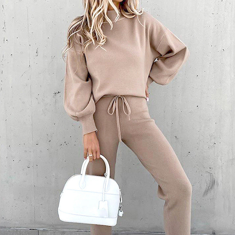 Tvådelat Set för Dam | Löst Sittande Sweatshirt & Pennbyxor | Bekväm Loungewear