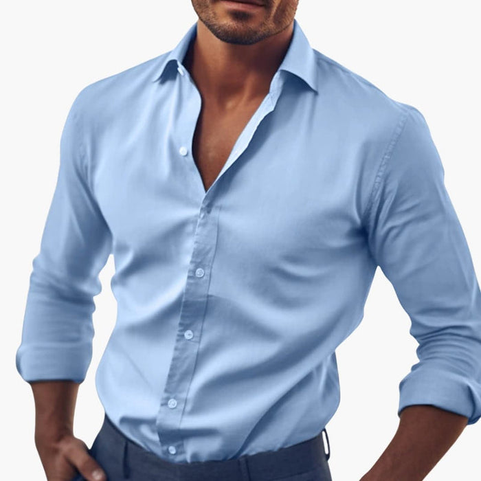 Herr Skjorta | Slimfit | Med Knappar | Sommar