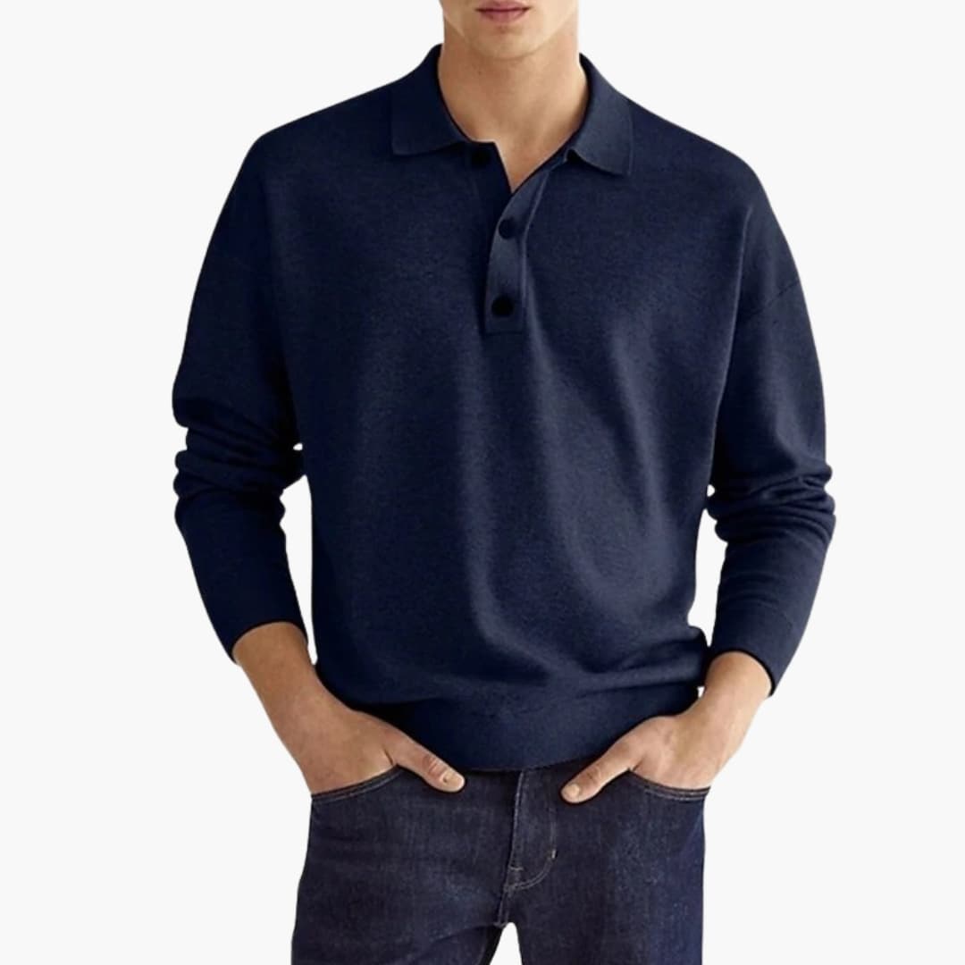 Herr Pikétröja | Elegant | Med Knappar | Sommar