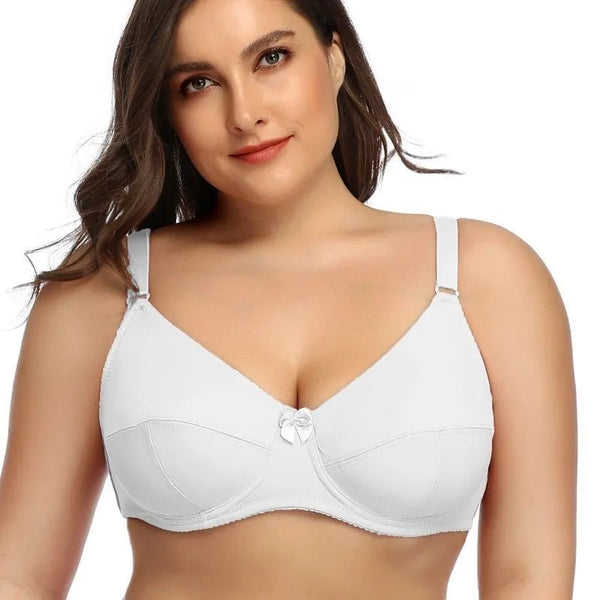 Dam BH med Bygel | Plus Size & Fstickad struktur Täckning | Ovadderad Bralette | Spandex