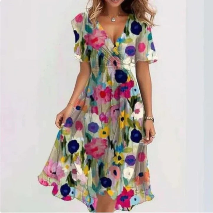 Dam Klänning | Elegant | V-ringad | Sommar