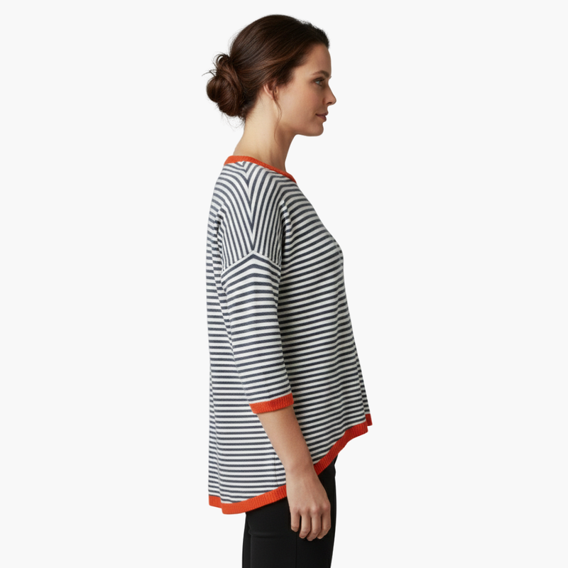 Dam Topp | Randigt Design | Kontrastdetaljer | Sommar