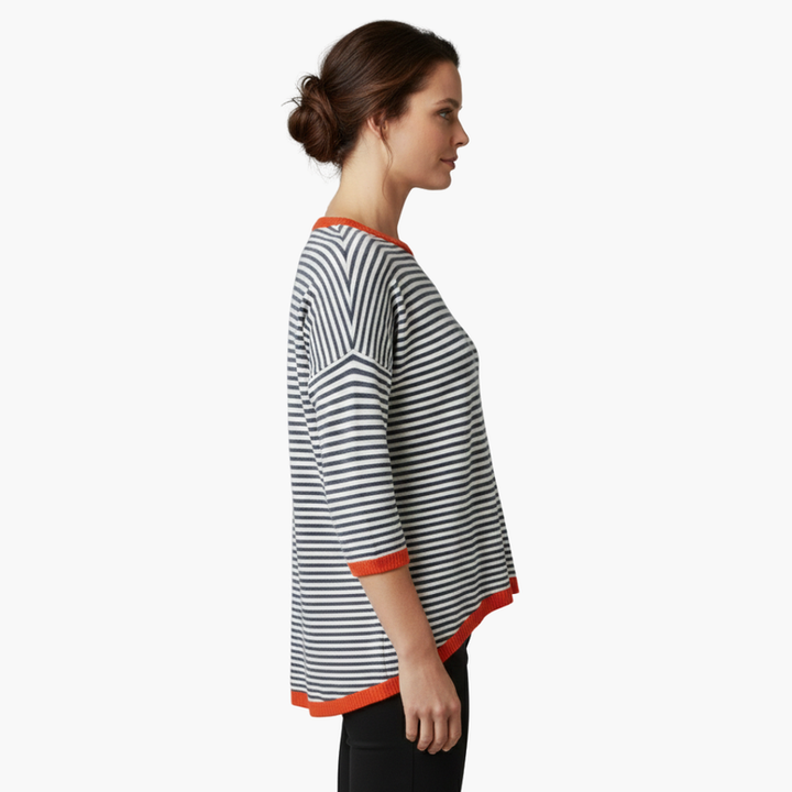Dam Topp | Randigt Design | Kontrastdetaljer | Sommar