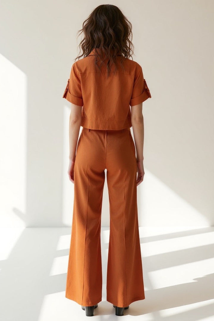 Dam Set | Rak Passform Elegant | Med Knappar | Sommar