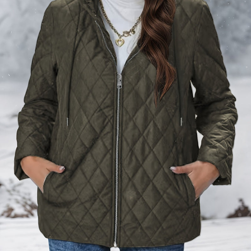 Vinterjacka Dam | Elegant Quiltad Jacka med Huva
