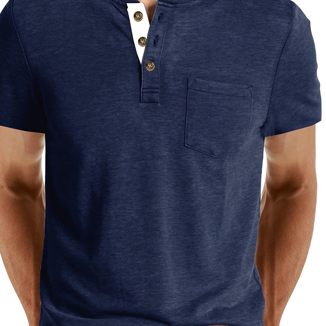 Herr T-shirt | Med Knappar | Med Knappar | Sommar