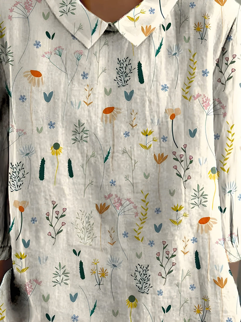 Blus Dam | Blommigt Sommartryck & Luftig Passform | Mjukt Tyg & Pastellfärger | Polyester
