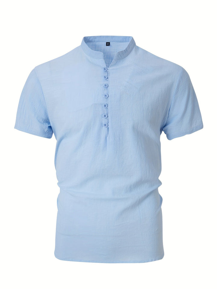 Herr T-shirt | Slimfit | Med Knappar | Sommar