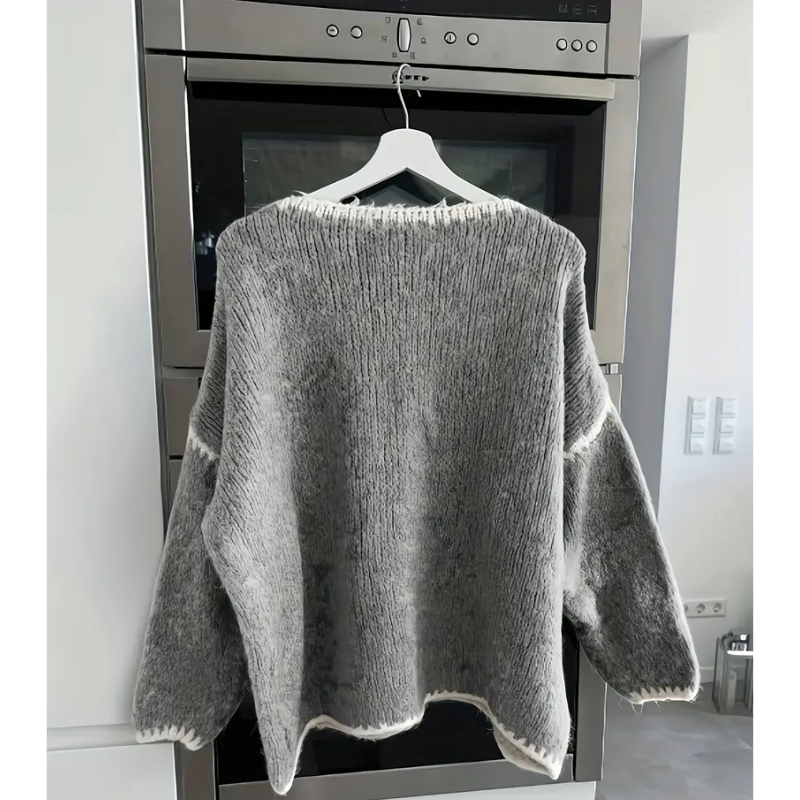 Stickad Tröja | Rundhalsad | Långärmad och Casual