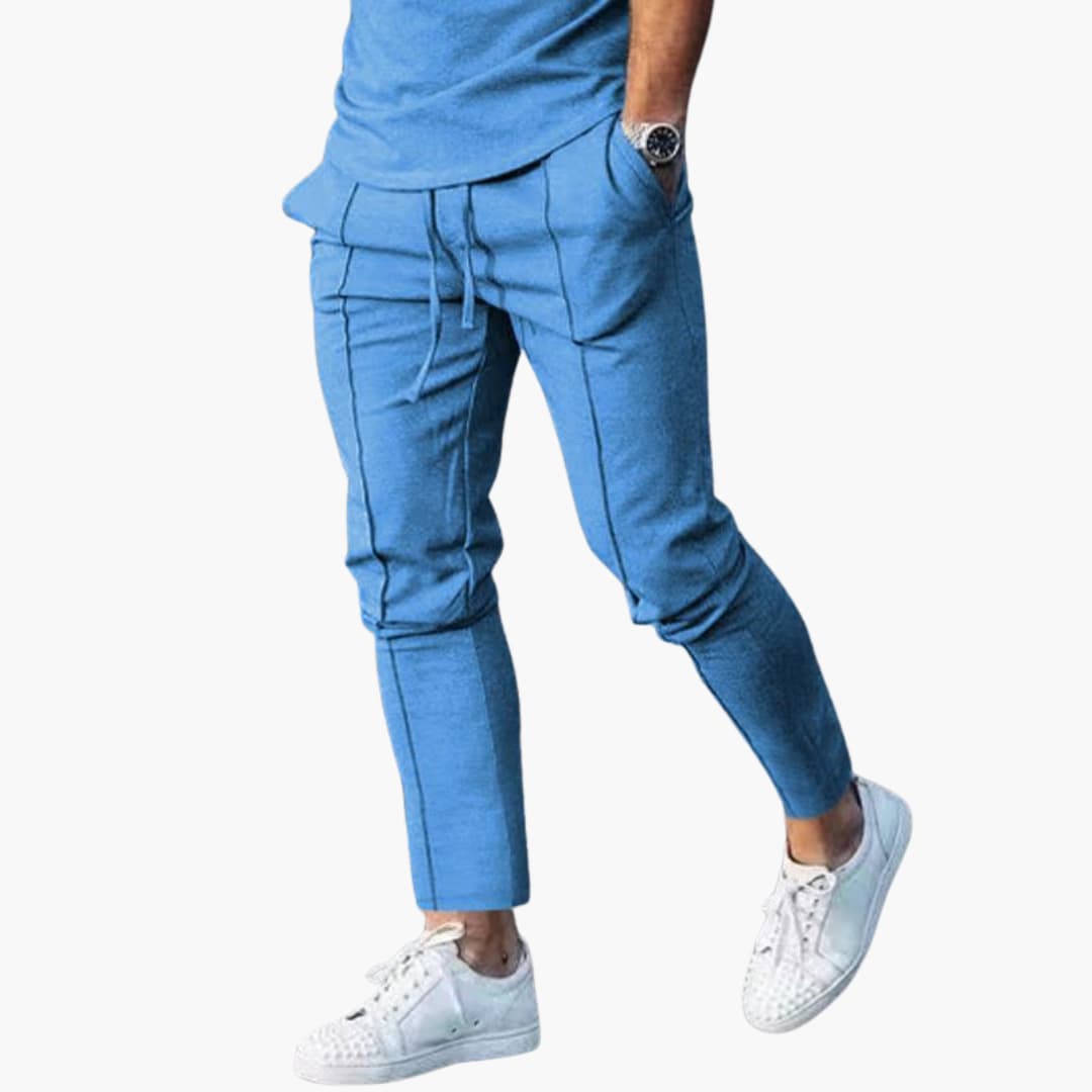 Herr Byxor | Slim Fit | Elastisk Midja | Sommar