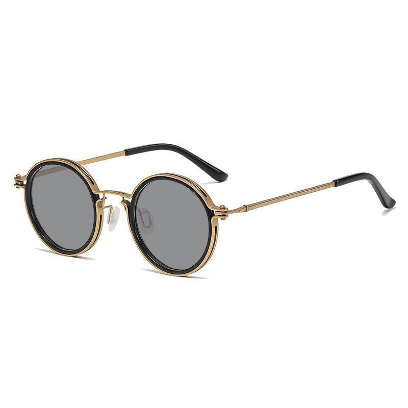 Herr Solglasögon | Retro | Rund Modell | Metallram | Sommar