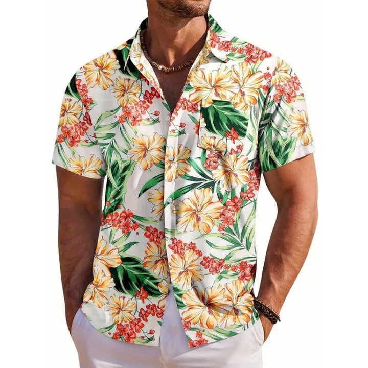 Herr Skjorta | Blommig | Kort ärm | Sommar