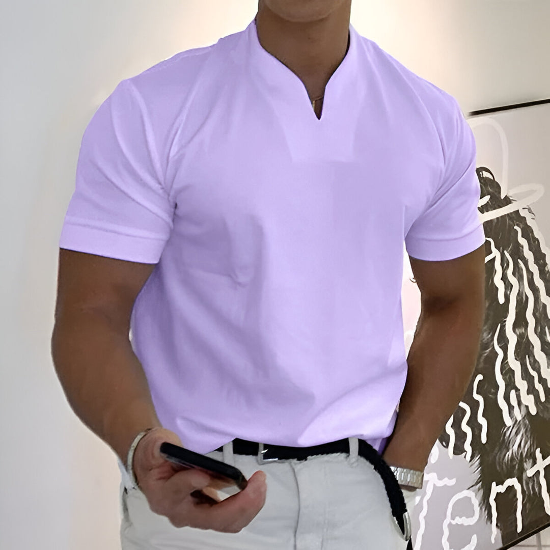 Herr T-shirt | Slimfit | Öppen Hals | Sommar