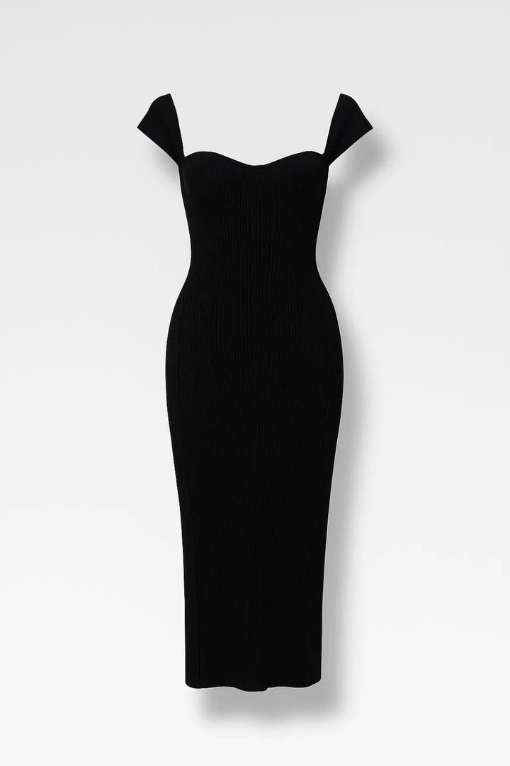 Dam Klänning | Figurnära Elegant | Midi Längd | Sommar