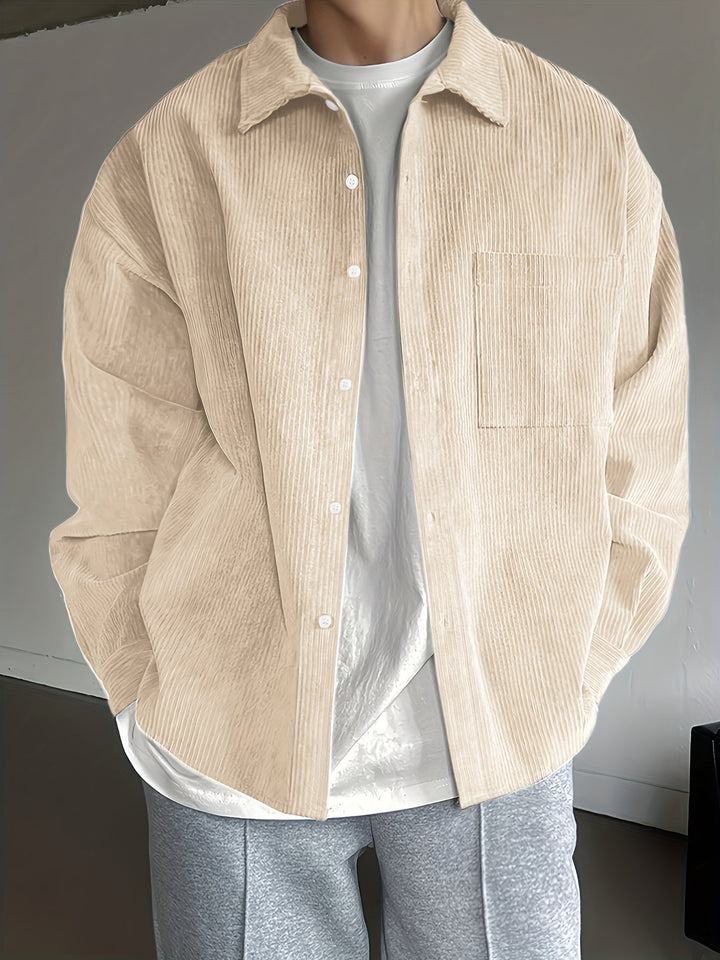 Herr Skjorta | Oversized | Med Knappar | Sommar