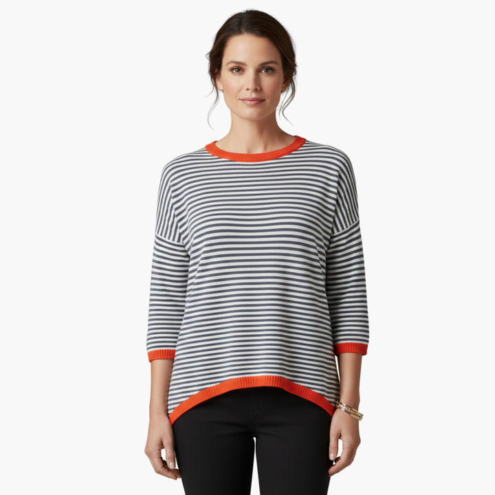 Dam Topp | Randigt Design | Kontrastdetaljer | Sommar
