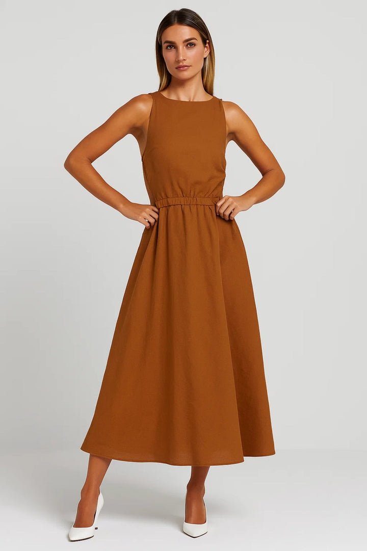 Dames Klänning | Getailleerd Elegant | Midi Lengd | Sommar