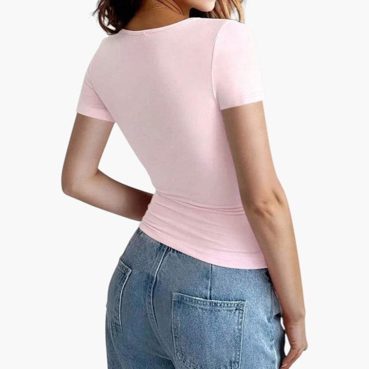 Dam Topp | Slimfit | Kort Ärm | Sommar
