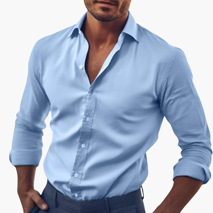 Herr Skjorta | Slimfit | Med Knappar | Sommar