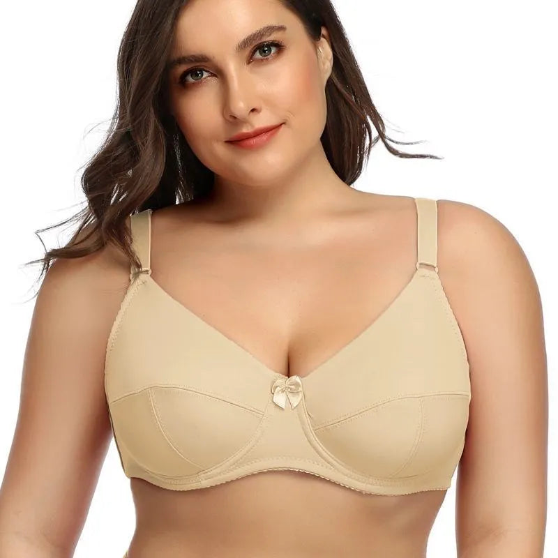 Dam BH med Bygel | Plus Size & Fstickad struktur Täckning | Ovadderad Bralette | Spandex