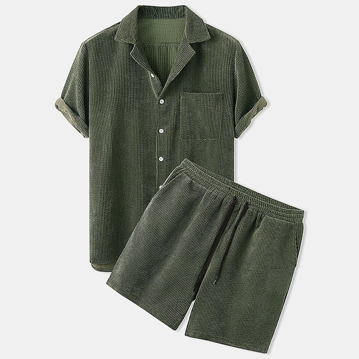 Herr Set | Oversized | Kort Ärm Med Knappar | Sommar