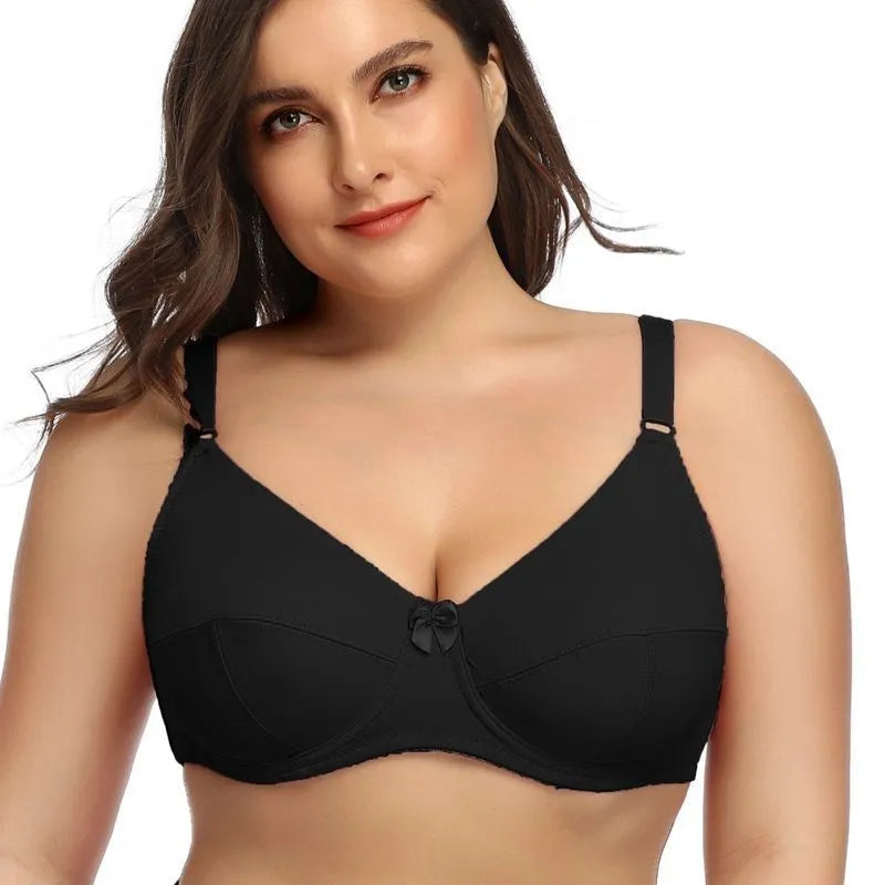 Dam BH med Bygel | Plus Size & Fstickad struktur Täckning | Ovadderad Bralette | Spandex