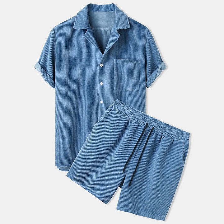 Herr Set | Oversized | Kort Ärm Med Knappar | Sommar