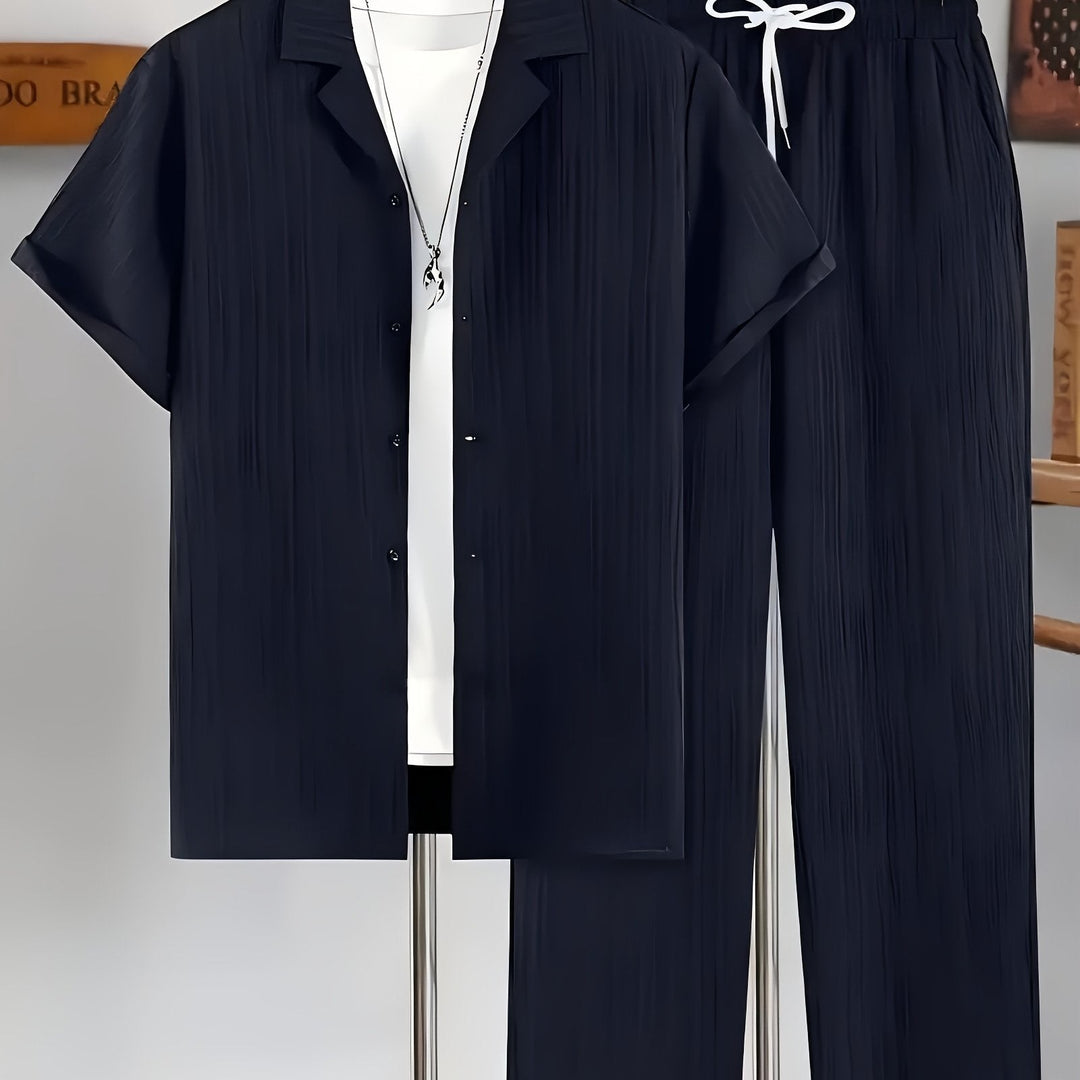 Herr Set | Elegant | Med Knappar | Sommar