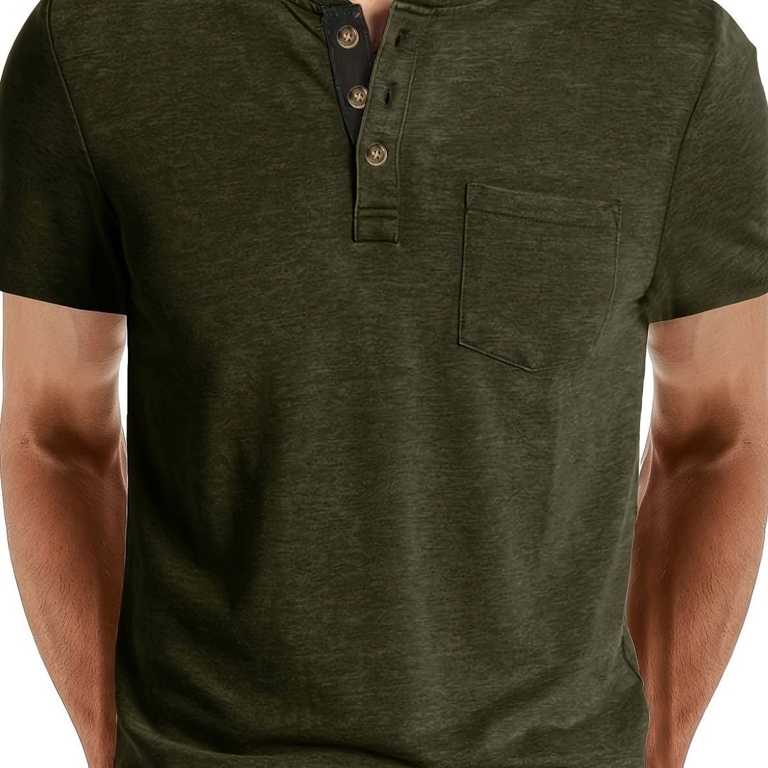 Herr T-shirt | Med Knappar | Med Knappar | Sommar
