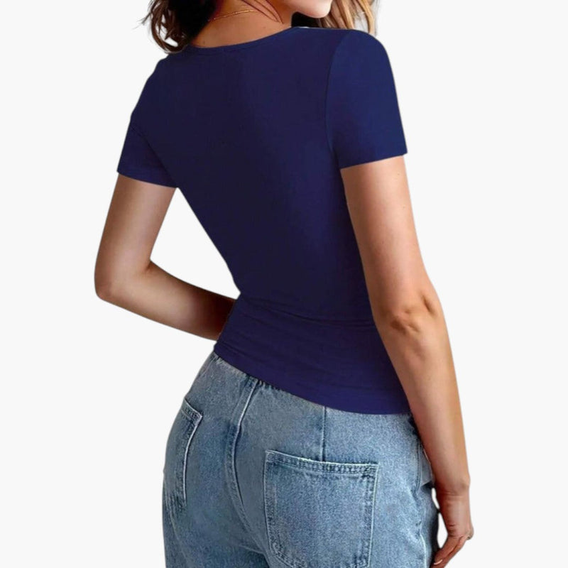 Dam Topp | Slimfit | Kort Ärm | Sommar