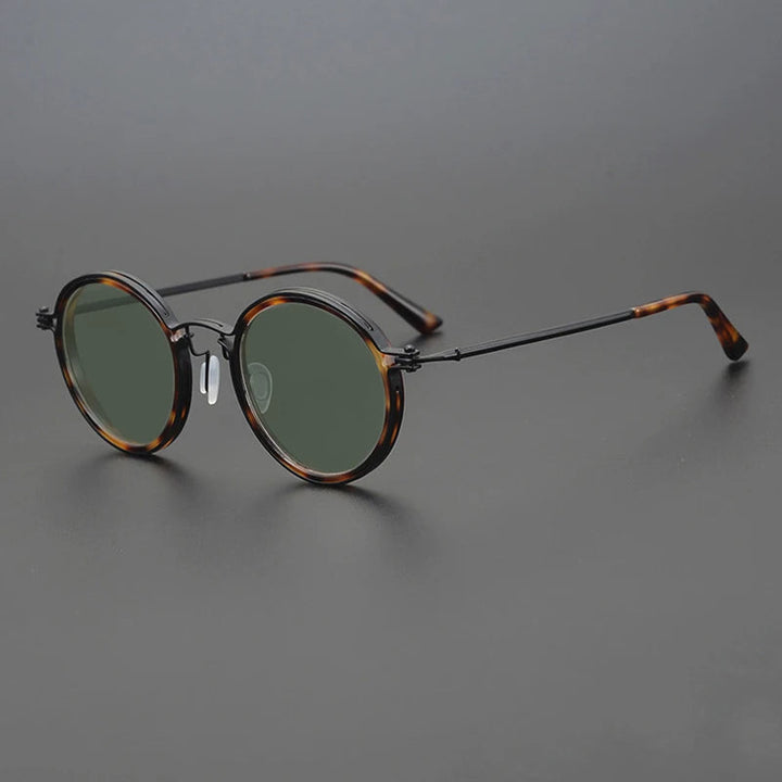 Herr Solglasögon | Retro | Rund Modell | Metallram | Sommar