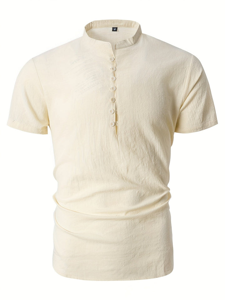 Herr T-shirt | Slimfit | Med Knappar | Sommar