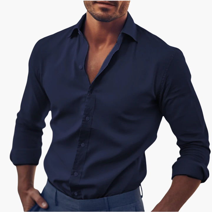 Herr Skjorta | Slimfit | Med Knappar | Sommar