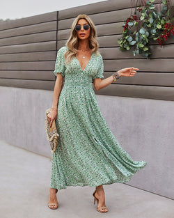 Midiklänning för kvinnor | Blommigt tryck | Boho Chic | Casual & Elegant
