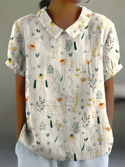 Blus Dam | Blommigt Sommartryck & Luftig Passform | Mjukt Tyg & Pastellfärger | Polyester