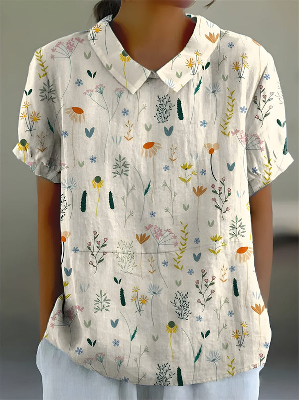 Blus Dam | Blommigt Sommartryck & Luftig Passform | Mjukt Tyg & Pastellfärger | Polyester