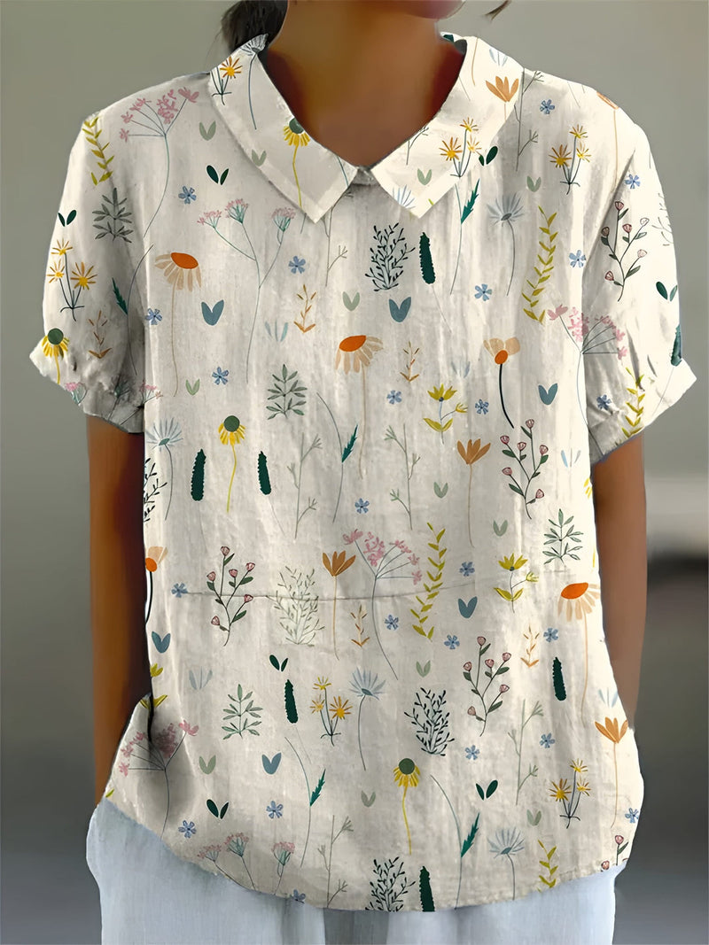 Blus Dam | Blommigt Sommartryck & Luftig Passform | Mjukt Tyg & Pastellfärger | Polyester