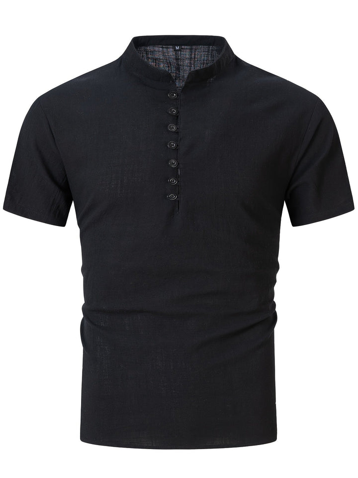 Herr T-shirt | Slimfit | Med Knappar | Sommar