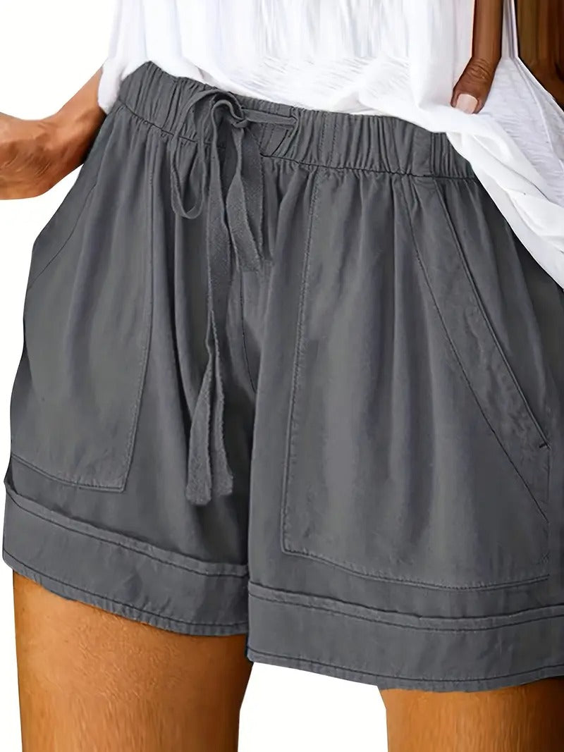 Damshorts | Enfärgade & Bekväma | Somriga Casual Shorts med Resårmidja