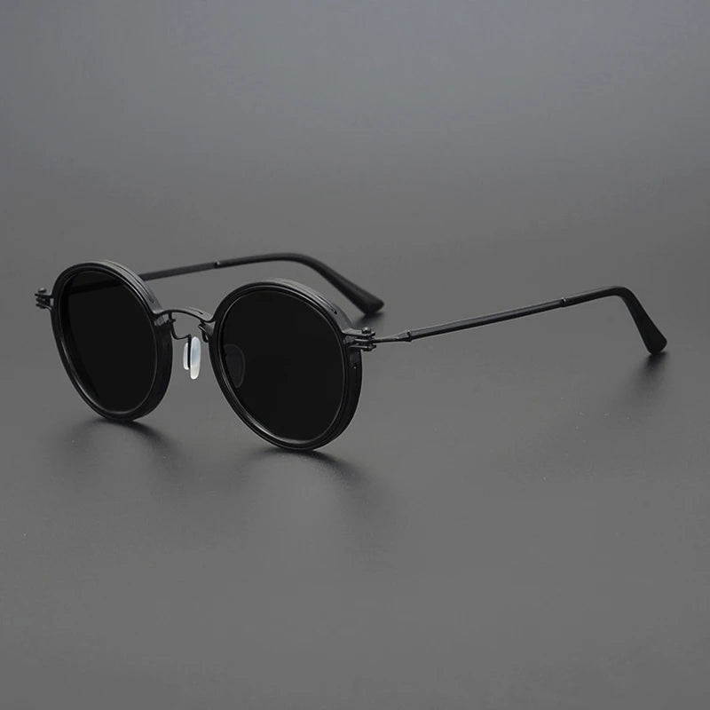 Herr Solglasögon | Retro | Rund Modell | Metallram | Sommar