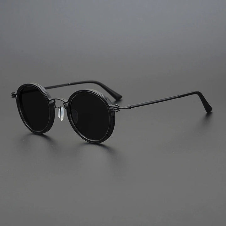 Herr Solglasögon | Retro | Rund Modell | Metallram | Sommar