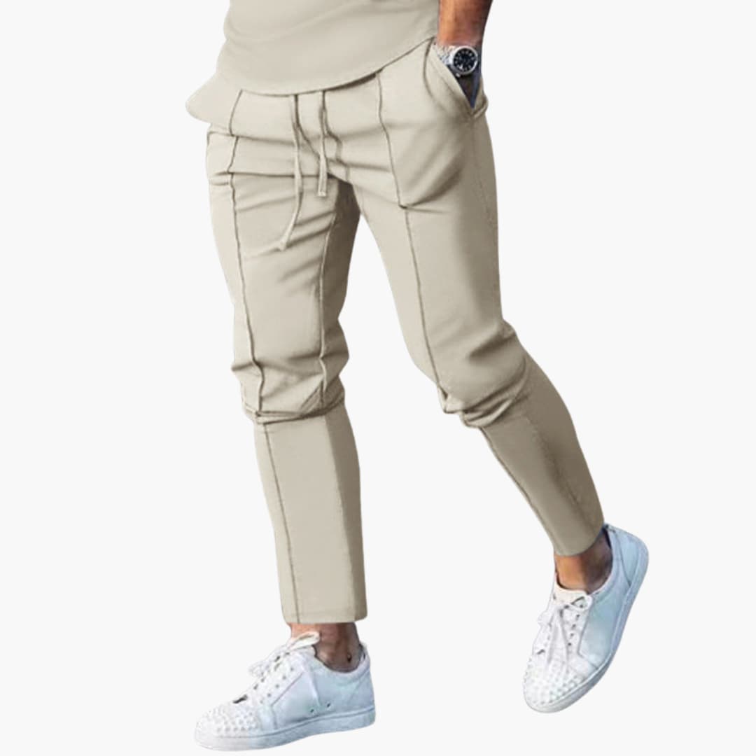 Herr Byxor | Slim Fit | Elastisk Midja | Sommar