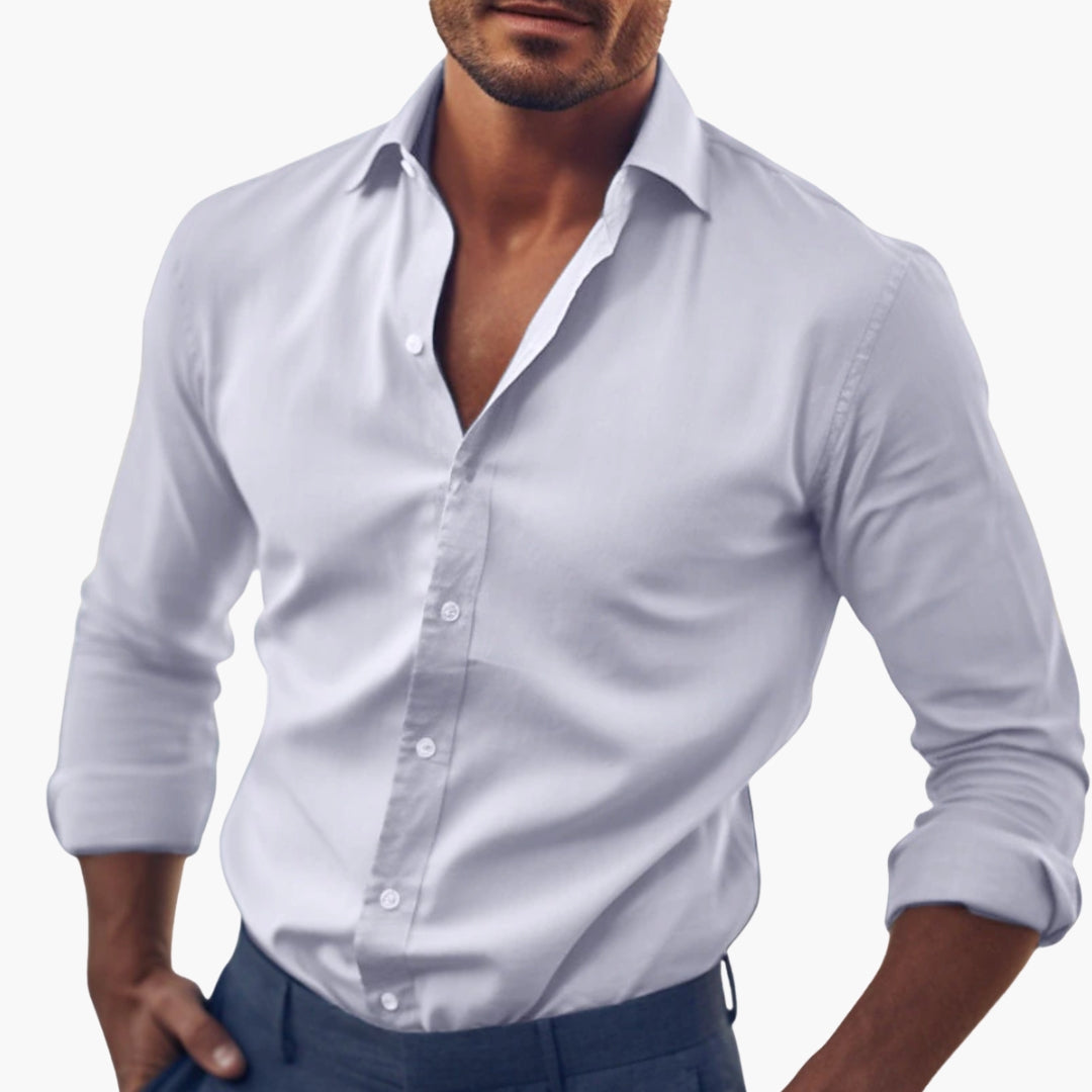 Herr Skjorta | Slimfit | Med Knappar | Sommar