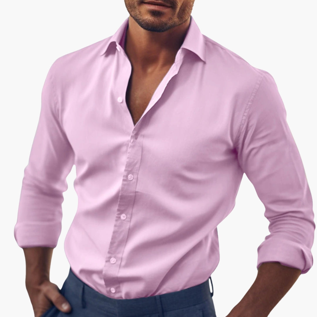 Herr Skjorta | Slimfit | Med Knappar | Sommar